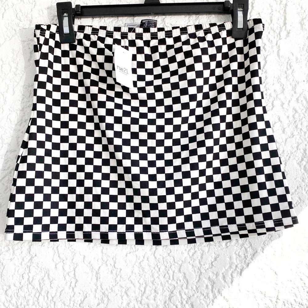 Rue 21 Black & White Check print Skirt